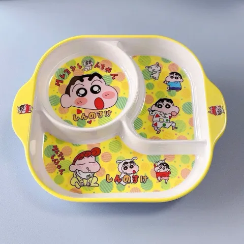 Khay Ăn Dặm, Khay Cơm Chia 3 Ngăn Hình Nhân Vật Hoạt Hình Đáng Yêu Cho Bé Kèm Đũa Thìa 814439