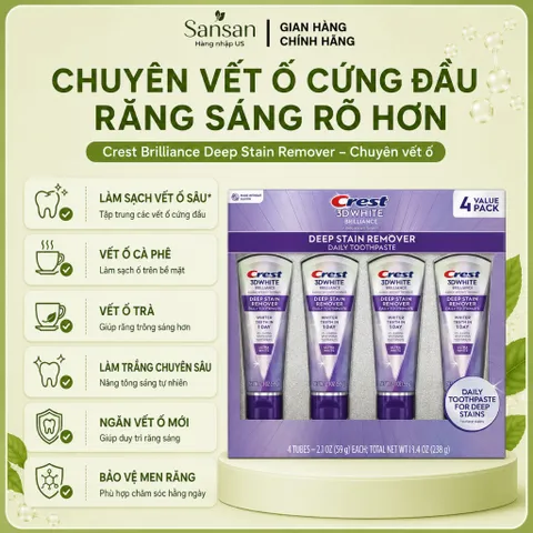Kem Đánh Răng Crest Mỹ 59g-232g | 3D White Làm Trắng, Deep Stain Remover Vết Ố, Pro Health, Scope Thơm Miệng