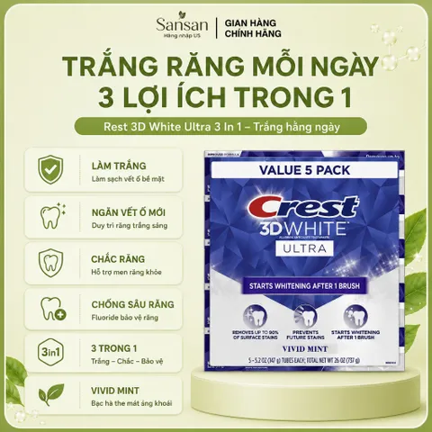 Kem Đánh Răng Crest Mỹ 59g-232g | 3D White Làm Trắng, Deep Stain Remover Vết Ố, Pro Health, Scope Thơm Miệng