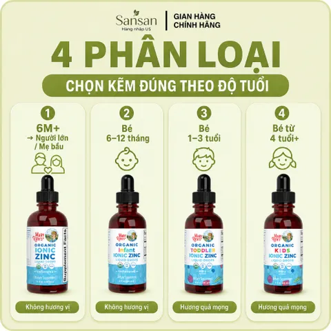 Kẽm Hữu Cơ MaryRuth’s Dạng Lỏng Nhỏ Giọt Cho Bé Từ 6 Tháng, Trẻ Em, Người Lớn Mẹ Bầu Liquid Zinc