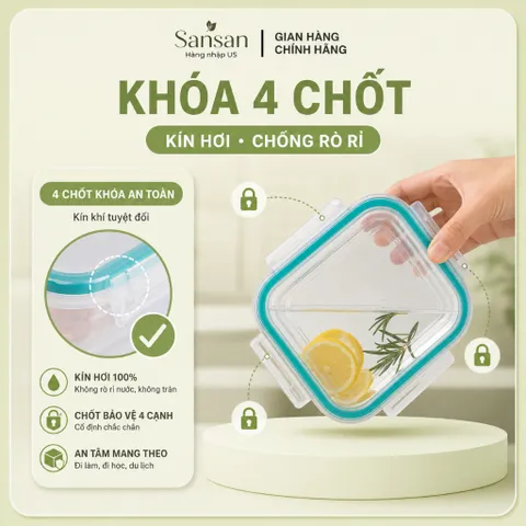 Bộ 19 Hộp Đựng Thực Phẩm Snapware Có Nắp Khóa 4 Chốt Kín Hơi Chống Rò Rỉ, Không BPA - Mỹ