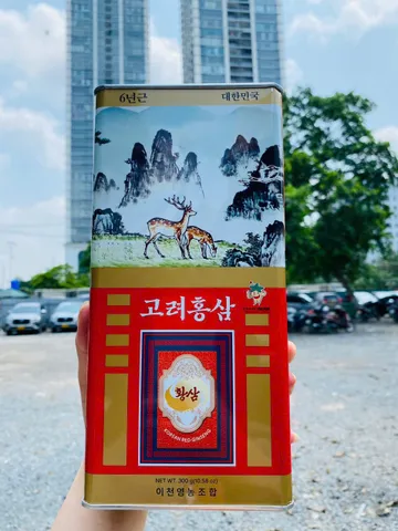 Sâm Khô Nguyên Củ Hộp Thiếc Hàn Quốc 300g, củ to 10 củ
