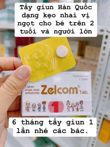 Tẩy Giun Zelcom Nội Địa Hàn, cho bé 2 tuổi và người lớn
