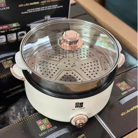 NỒI ĐA NĂNG MISU LOUIS – SIZE 28CM 2 TẦNG VỪA LẨU ĐIỆN VỪA HẤP