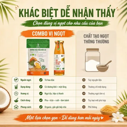 Combo Vị Ngọt SOKFARM Organic Đường Hoa Dừa 300g Mật Hoa Dừa Cô Đặc 250g