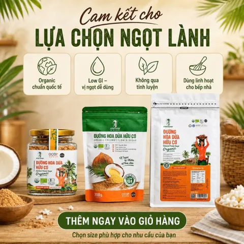 Đường Hoa Dừa SOKFARM Organic 150g 300g 1kg Đường Không Tách Mật Vị Ngọt Tự Nhiên