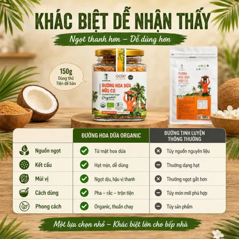 Đường Hoa Dừa SOKFARM Organic 150g 300g 1kg Đường Không Tách Mật Vị Ngọt Tự Nhiên