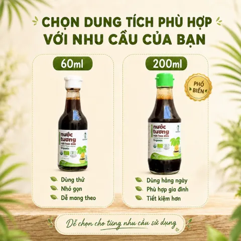 Nước Tương Mật Hoa Dừa SOKFARM Organic Cho Bé 60ml 200ml Không Đậu Nành