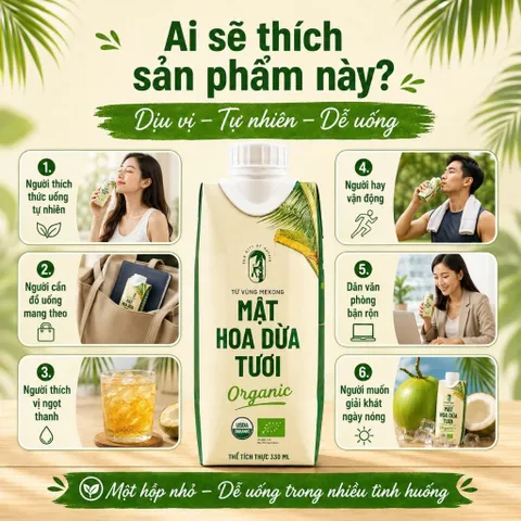 Mật Hoa Dừa Tươi SOKFARM Organic 330ml Đồ Uống Mật Hoa Dừa Tiện Mang Theo