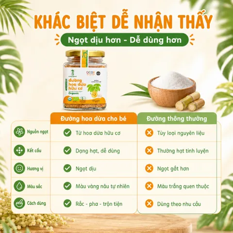 Đường Hoa Dừa SOKFARM Organic Cho Bé 160g Dạng Hạt Tiện Nêm Pha Làm Bánh