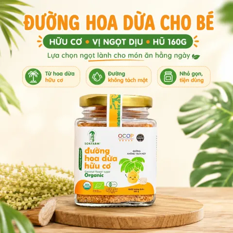 Đường Hoa Dừa SOKFARM Organic Cho Bé 160g Dạng Hạt Tiện Nêm Pha Làm Bánh