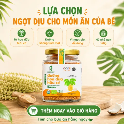Đường Hoa Dừa SOKFARM Organic Cho Bé 160g Dạng Hạt Tiện Nêm Pha Làm Bánh