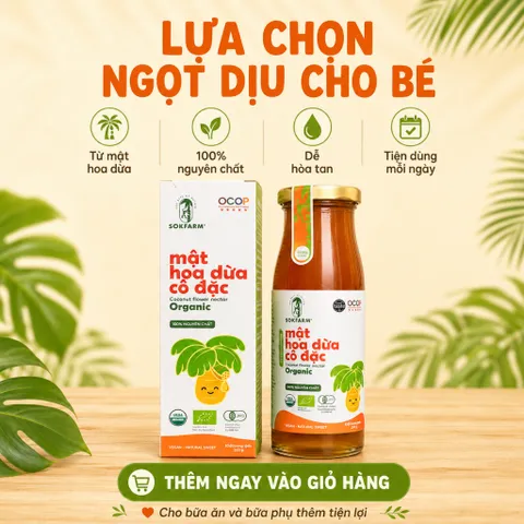Mật Hoa Dừa Cô Đặc SOKFARM Organic Cho Bé 250g Tạo Vị Ngọt Thanh Dễ Sử Dụng