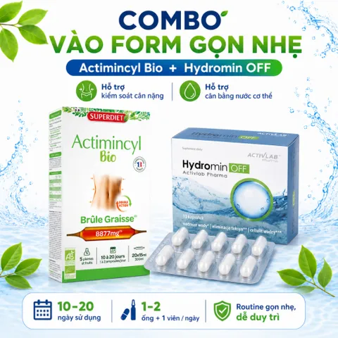 Combo Actimincyl Bio + Hydromin OFF | Hỗ Trợ Kiểm Soát Cân Nặng, Cân Bằng Nước, Nhẹ Người