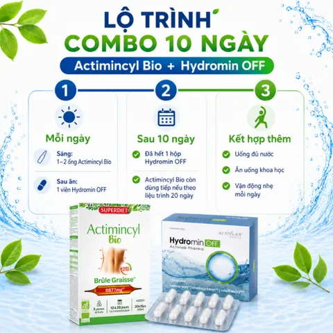 Combo Actimincyl Bio + Hydromin OFF | Hỗ Trợ Kiểm Soát Cân Nặng, Cân Bằng Nước, Nhẹ Người