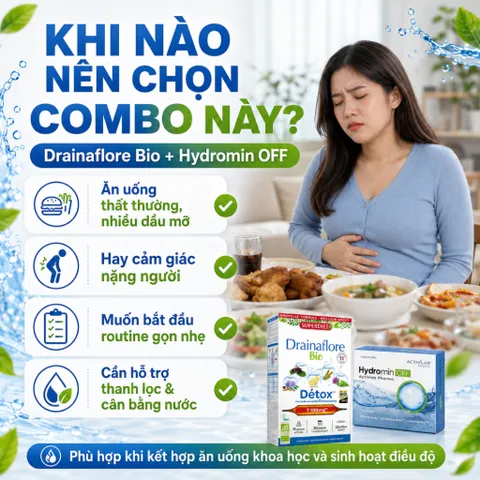 Combo Drainaflore Bio + Hydromin OFF | Hỗ Trợ Thanh Lọc Cơ Thể, Cân Bằng Nước, Hỗ Trợ Giảm Tích Nước