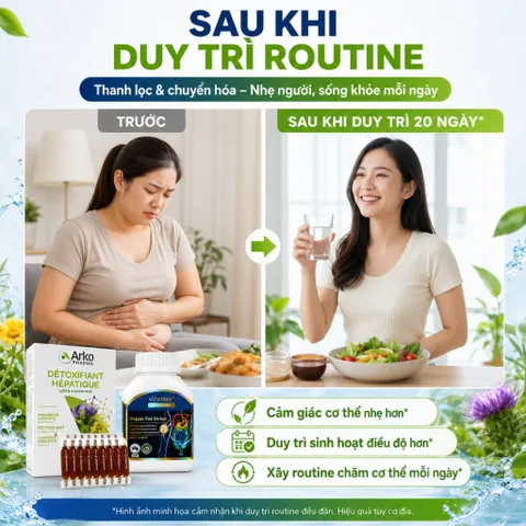 Combo Arko Detoxifiant Hépatique + Vitatree Organ Fat Detox | Hỗ Trợ Gan, Chuyển Hóa