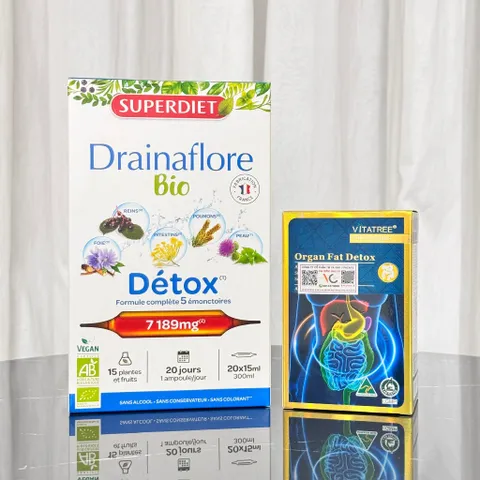 Combo Drainaflore Bio + Vitatree Organ Fat Detox | Hỗ Trợ Thanh Lọc, Chuyển Hóa
