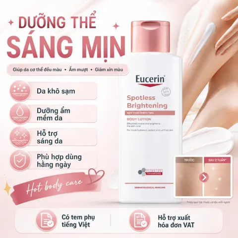 Sữa Dưỡng Thể Eucerin Spotless Brightening 250ml Dưỡng Ẩm, Hỗ Trợ Sáng Da, Đều Màu