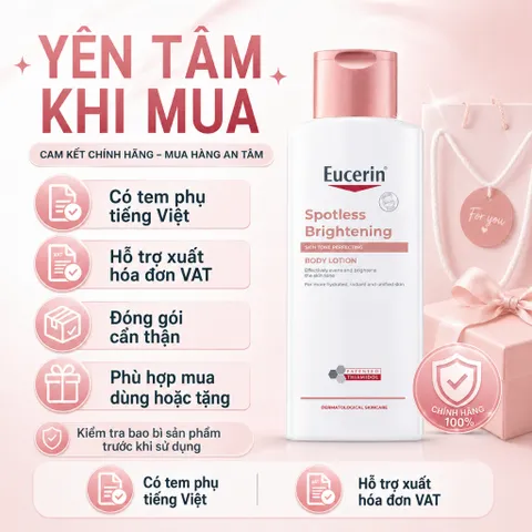 Sữa Dưỡng Thể Eucerin Spotless Brightening 250ml Dưỡng Ẩm, Hỗ Trợ Sáng Da, Đều Màu