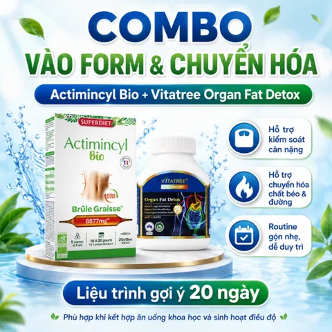 Combo Actimincyl Bio + Vitatree Organ Fat Detox | Hỗ Trợ Chuyển Hóa, Kiểm Soát Cân Nặng
