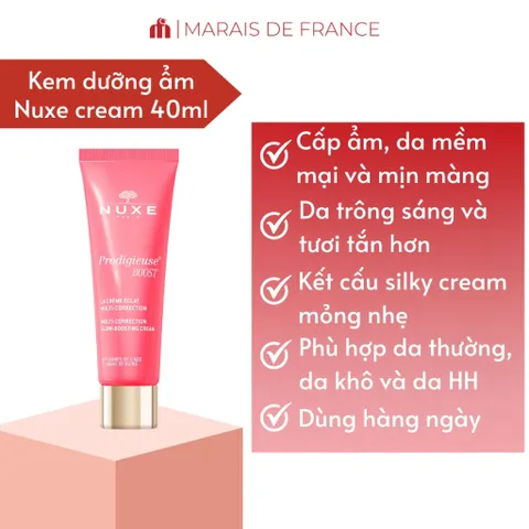 Kem Dưỡng Da NUXE Prodigieuse Boost Multi-Correction Silky Cream 40ml – Dưỡng Ẩm, Căng Mịn & Tươi Sáng Da 814598