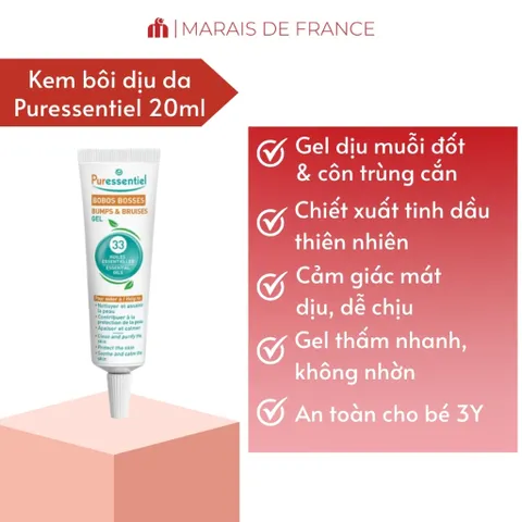 Puressentiel Gel Bobos Bosses 20ml – Gel Chăm Sóc Da Sau Muỗi Đốt & Côn Trùng Cắn 814607