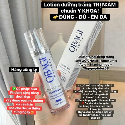 Obagi Lotion dưỡng sáng và mờ thâm nám SUZANOBAGIMD® Claribright-Chính hãng nhập khẩu Thương Hiệu Mỹ