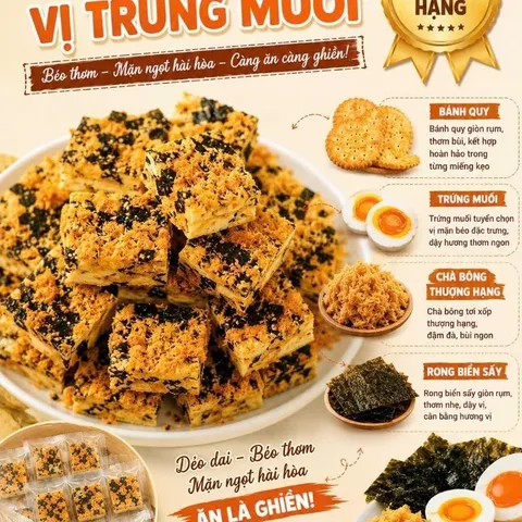 Kẹo nougat vị trứng muối chà bông