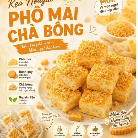 Kẹo nougat vị phô mai chà bông