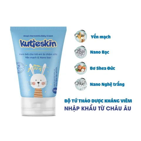 Kem chàm sữa cho bé Kutieskin giảm ngứa nhanh, dịu mẩn đỏ, cải thiện da bong tróc nứt nẻ- Tuýp 30gr
