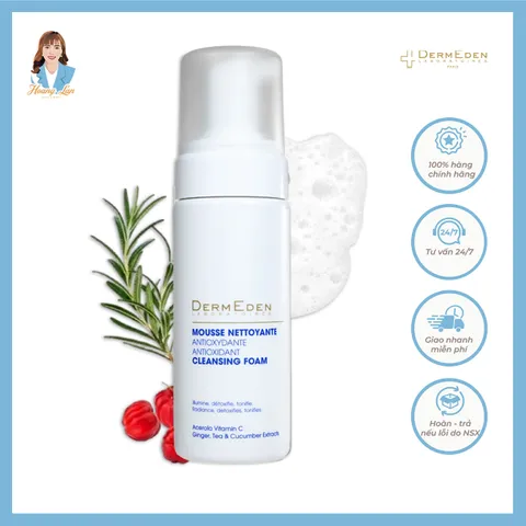 Sữa rửa mặt chống oxy hóa dạng bọt DermEden Antioxydante Cleansing Foam 150ml 739605