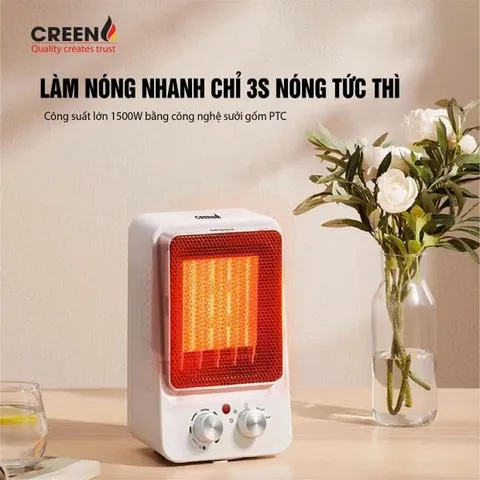 Máy sưởi gốm để bàn PTC cao cấp CREEN CR-H15C