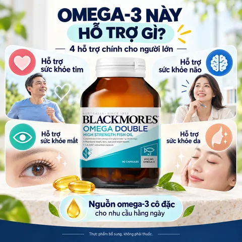 Dầu Cá Omega 3 Blackmores Double High Strength 90 Viên - Bổ Sung EPA DHA Hỗ Trợ Tim Mạch, Não Bộ và Thị Lực