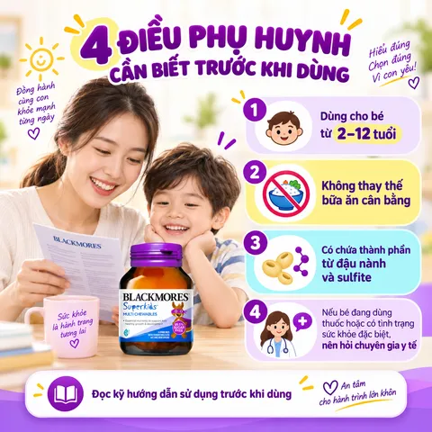 Viên Nhai Vitamin Tổng Hợp Blackmores Superkids Multi Cho Bé (60 Viên) - Dinh Dưỡng Thiết Yếu Từ Úc, Nguyên Liệu Lành Tính