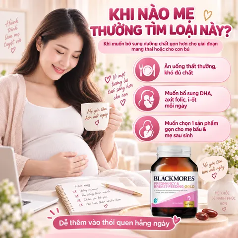 Viên uống Blackmores Pregnancy & Breast-Feeding Gold cho mẹ bầu - Hộp 60 viên