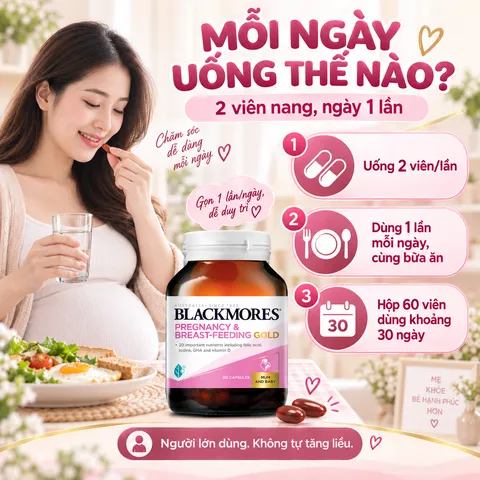 Viên uống Blackmores Pregnancy & Breast-Feeding Gold cho mẹ bầu - Hộp 60 viên