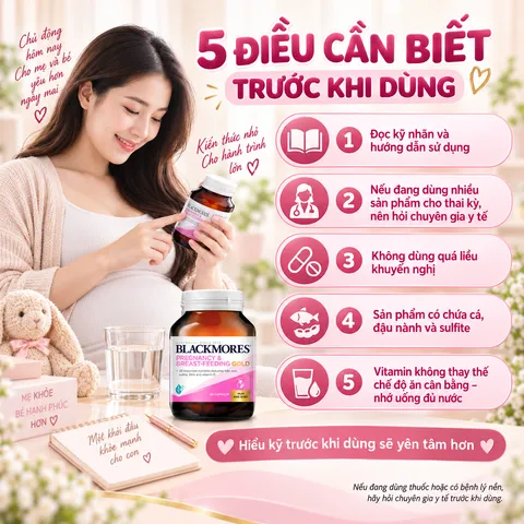 Viên uống Blackmores Pregnancy & Breast-Feeding Gold cho mẹ bầu - Hộp 60 viên