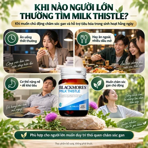 Viên uống Blackmores Milk Thistle hỗ trợ gan của Úc - Lọ 42 viên