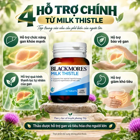 Viên uống Blackmores Milk Thistle hỗ trợ gan của Úc - Lọ 42 viên