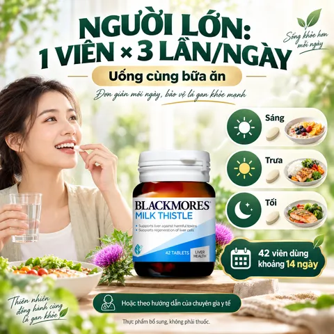 Viên uống Blackmores Milk Thistle hỗ trợ gan của Úc - Lọ 42 viên