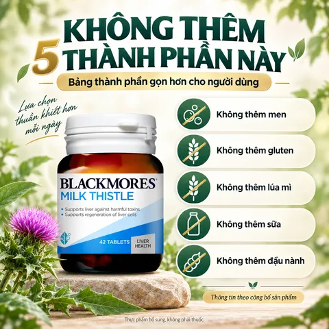 Viên uống Blackmores Milk Thistle hỗ trợ gan của Úc - Lọ 42 viên