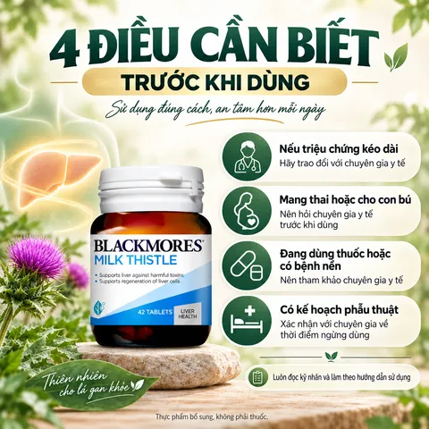 Viên uống Blackmores Milk Thistle hỗ trợ gan của Úc - Lọ 42 viên
