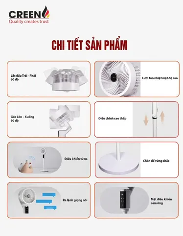 Quạt tuần hoàn thông minh CREEN CR-FSM50-DC