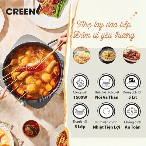 Nồi lẩu đa năng CREEN CR-HP05