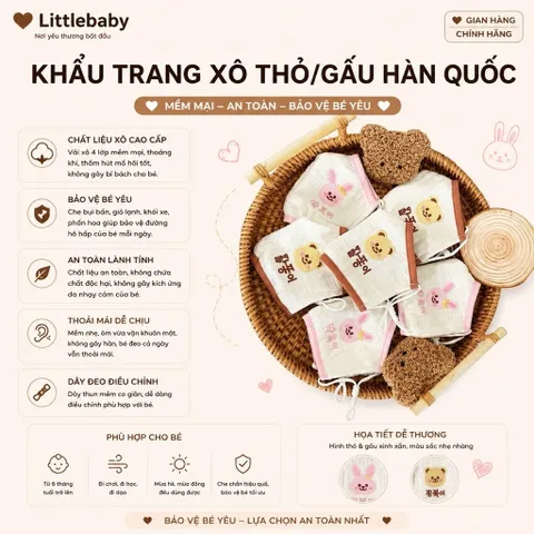Khẩu trang xô Hàn Quốc cho bé
