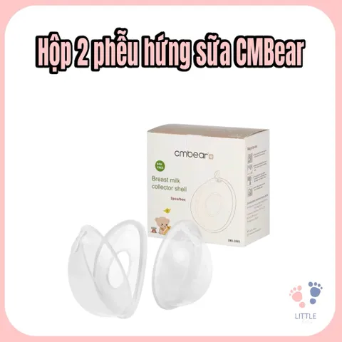 Hộp 2 phễu hứng sữa CM Bear chống tràn, chất liệu silicon mềm mại, an toàn cho mẹ