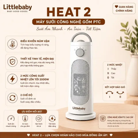 Máy Sưởi Gốm PTC Fatzbaby Heat 2 – Máy Sưởi Cho Bé An Toàn, Sưởi Phòng Nhanh