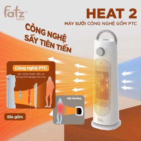 Máy Sưởi Gốm PTC Fatzbaby Heat 2 – Máy Sưởi Cho Bé An Toàn, Sưởi Phòng Nhanh