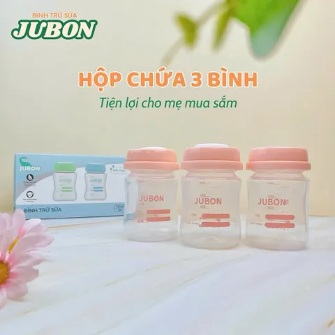 XẢ KHO Bộ 3 bình trữ sữa Jubon cổ rộng 150ml, nhựa PP cao cấp không chứa BPA an toàn bé cho bé